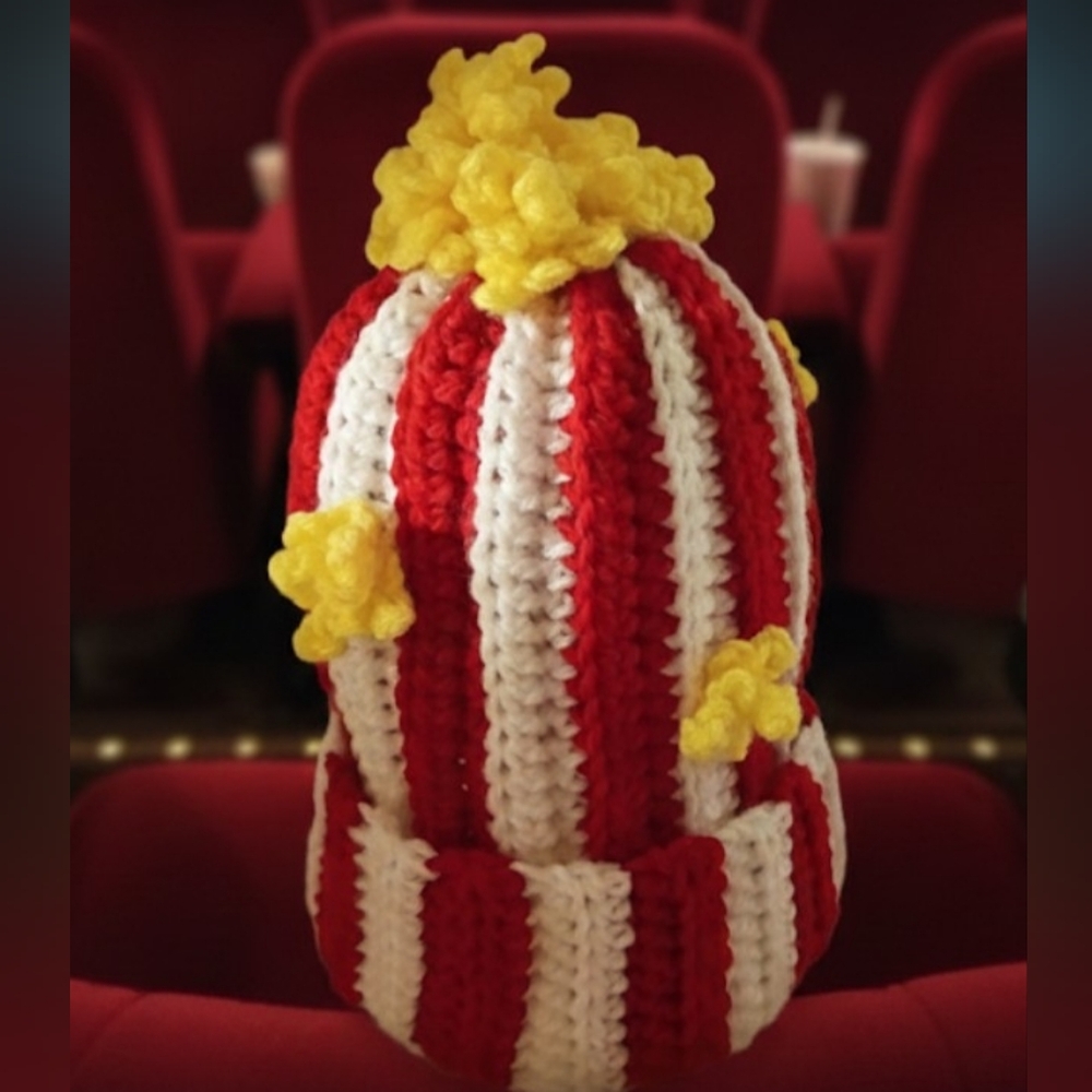 Handmade Child Crochet Movie Popcorn Beanie Hat (3-10 Years) 8X7